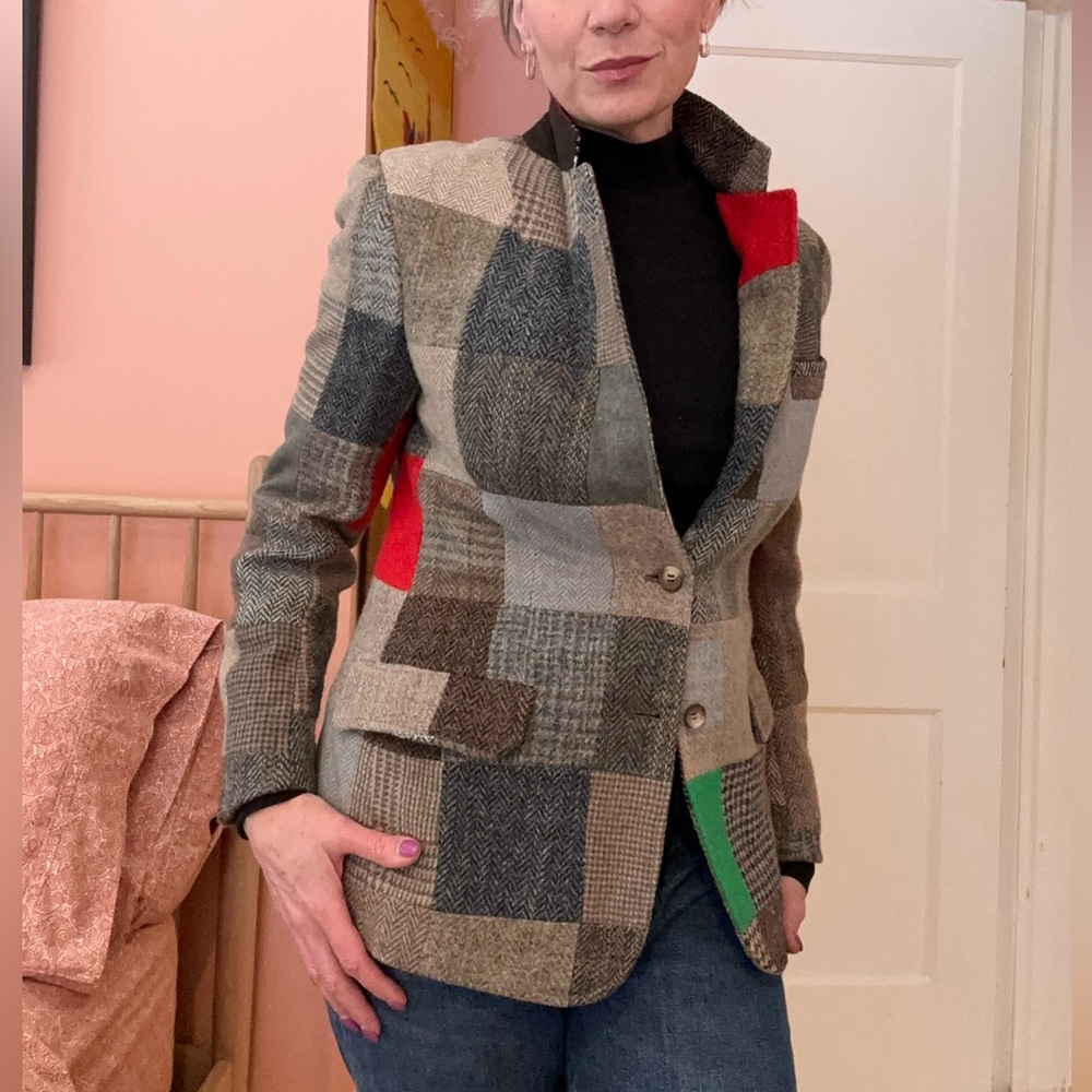 The Andover Shop women’s bespoke patch tweed sport coat SZ 4 IMPOSSIBLY RARE - Picture 5 of 9